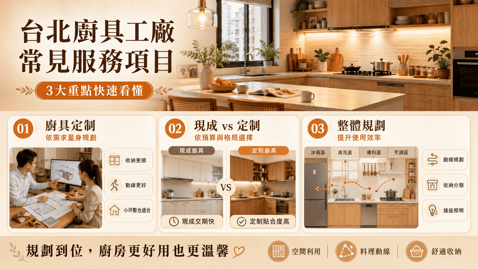 選擇台北廚具工廠時，不能只看價格或外觀，更要評估設計能力、材料品質。